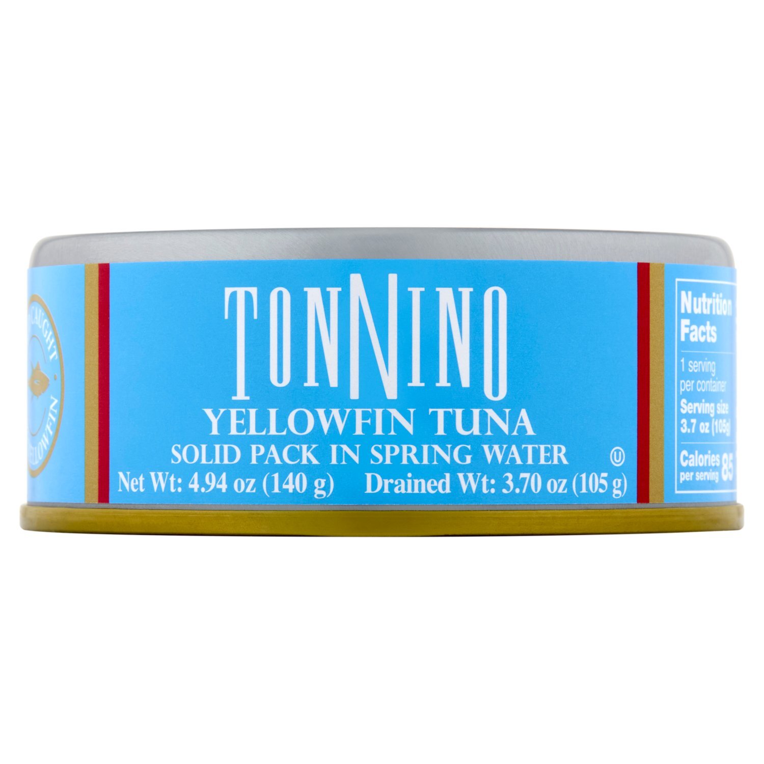Tonnino Yellowfin Tuna Solid Pack in Spring Water, 4.94 oz Image 1 of 7