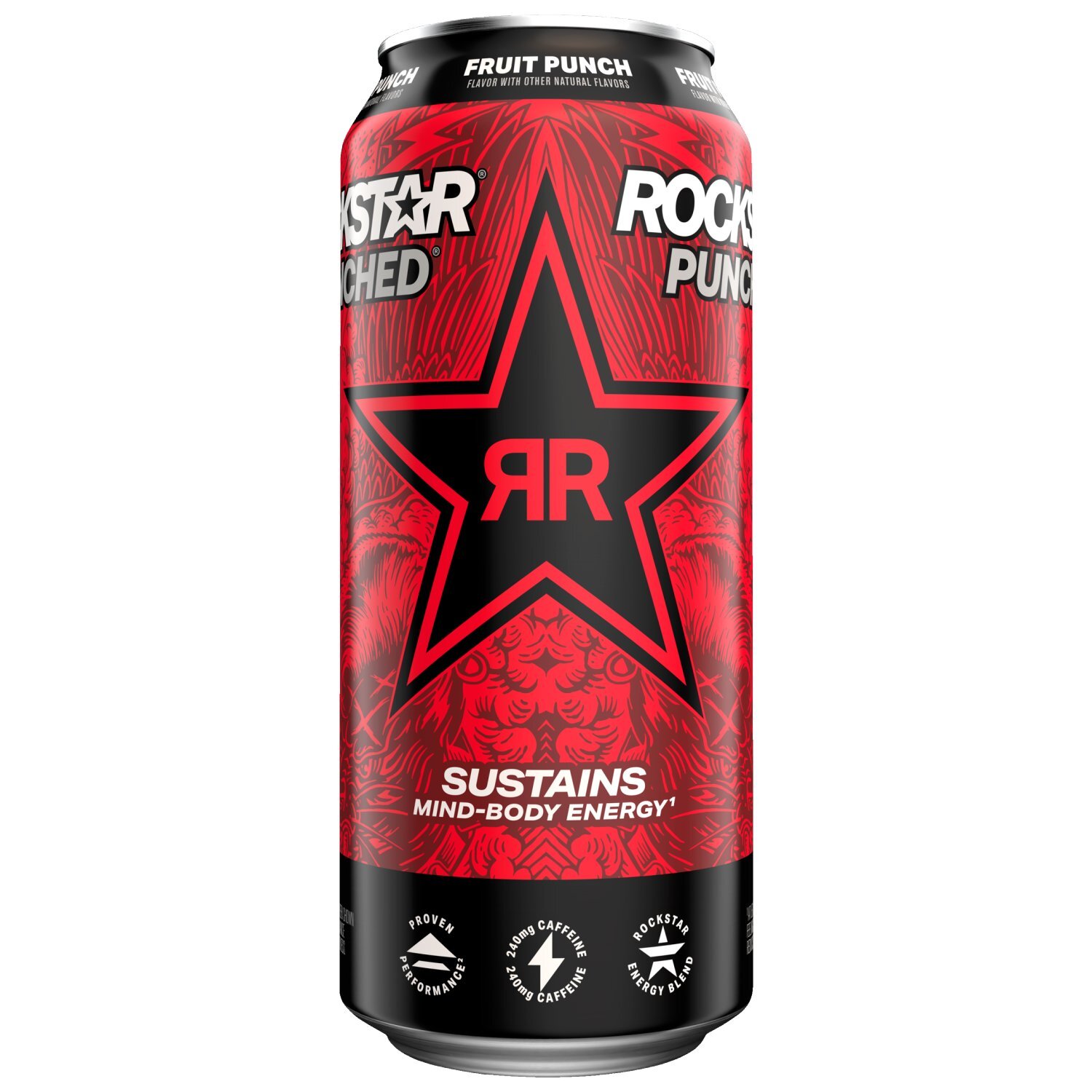 ROCKSTAR出品 Rockstar Punched Energy Drink Fruit Punch 16 Fl Oz - The Fresh Grocer