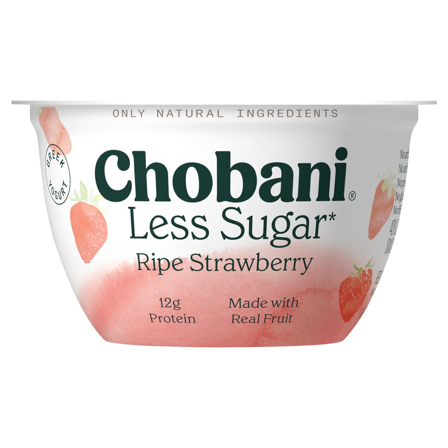 Chobani Ripe Strawberry Less Sugar Reduced Fat Greek Yogurt, 5.3