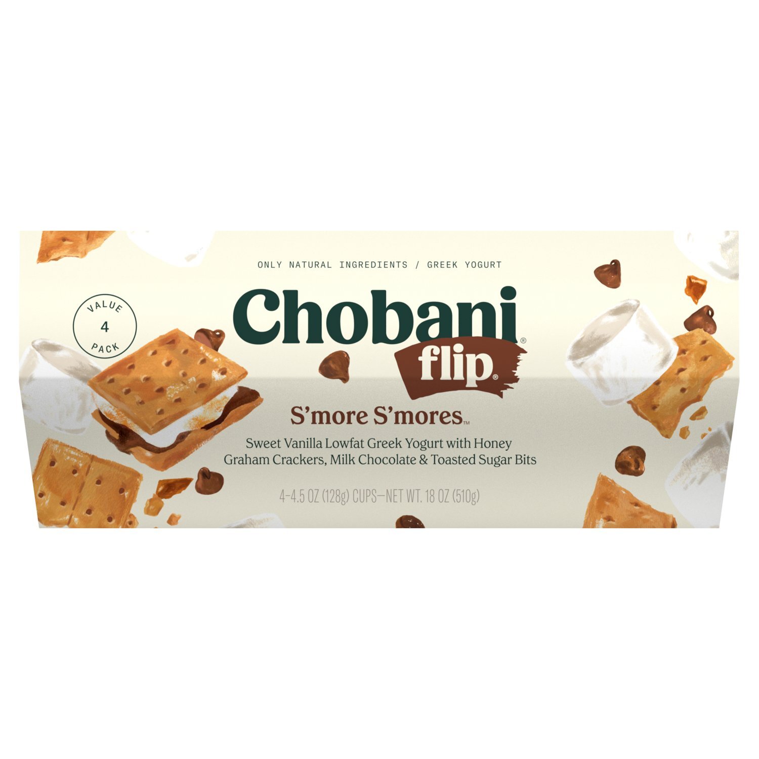 Chobani Flip S'more S'mores Greek Yogurt Value Pack, 4.5 oz, 4