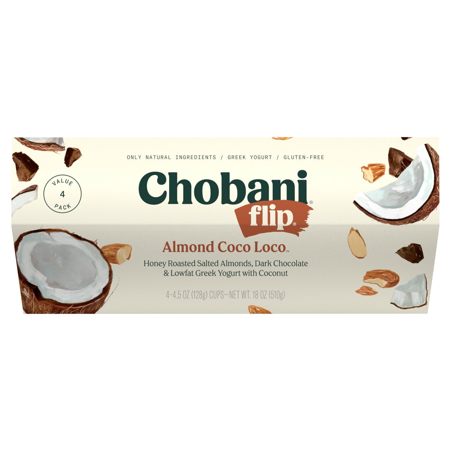 Chobani Flip Almond Coco Loco Greek Yogurt Value Pack, 4.5 oz, 4
