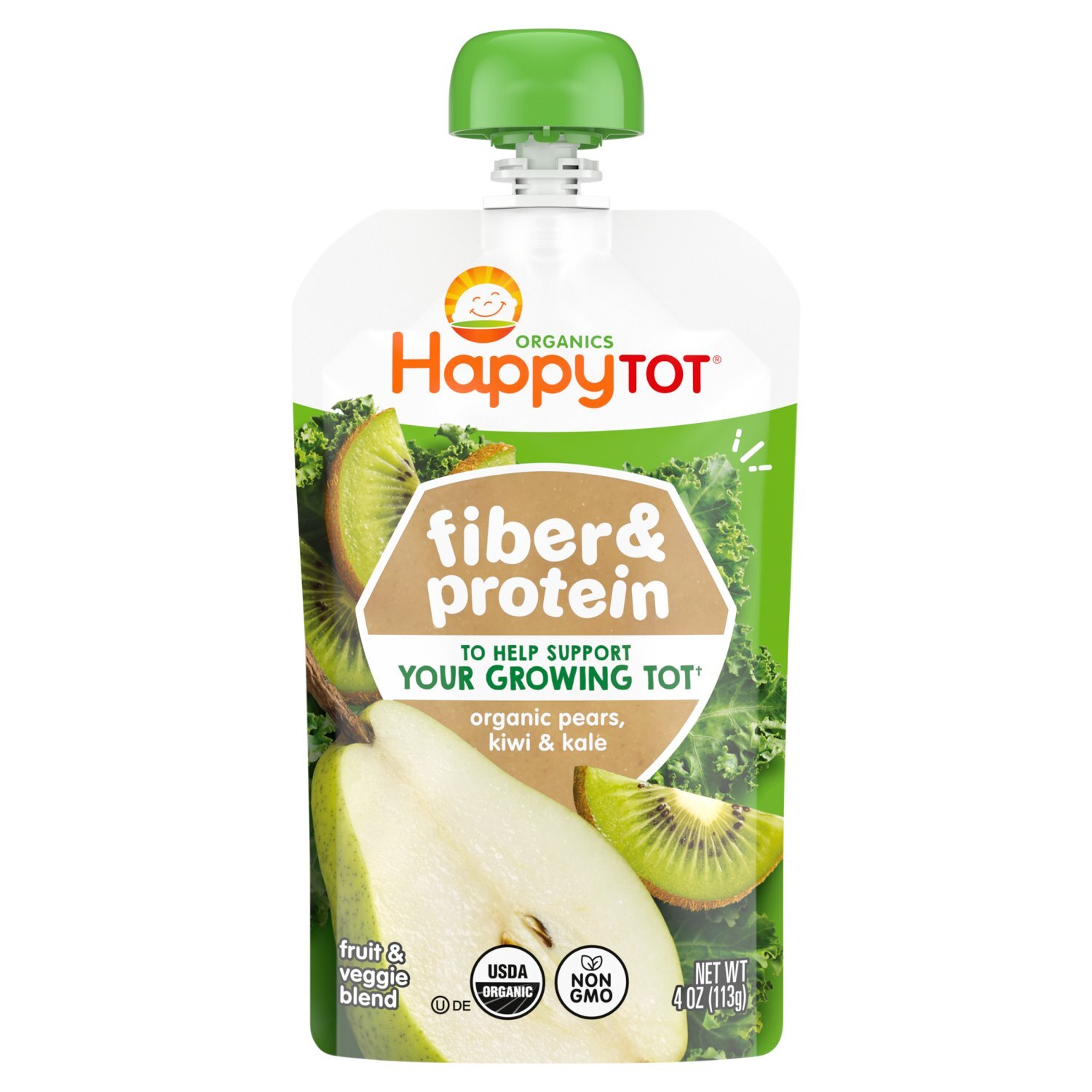 Happy Tot Organics Fiber & Protein Fruit & Veggie Blend Baby Food, 4 oz Image 1 of 8