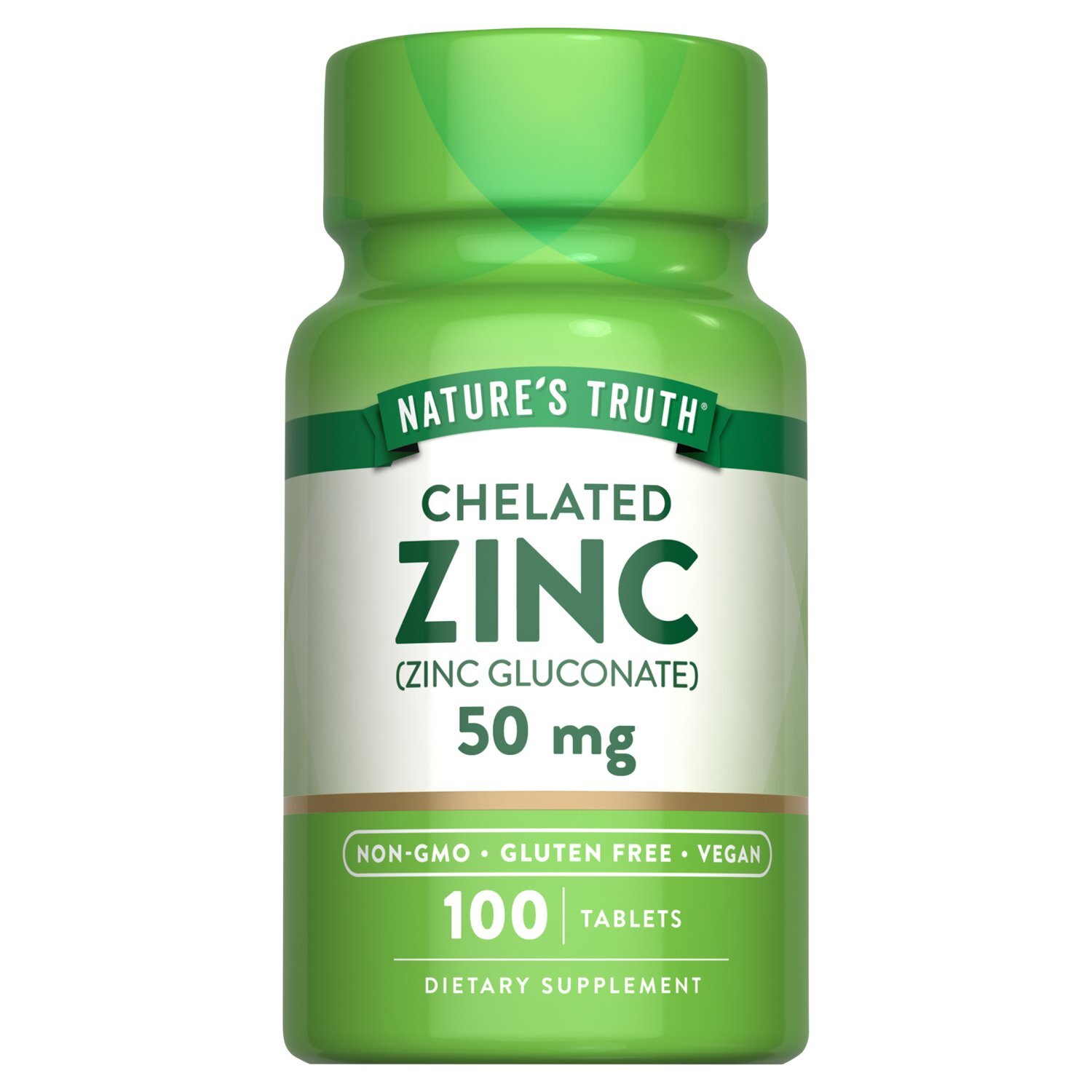 Nature's Truth Chelated Zinc (Zinc Gluconate) Dietary Supplement