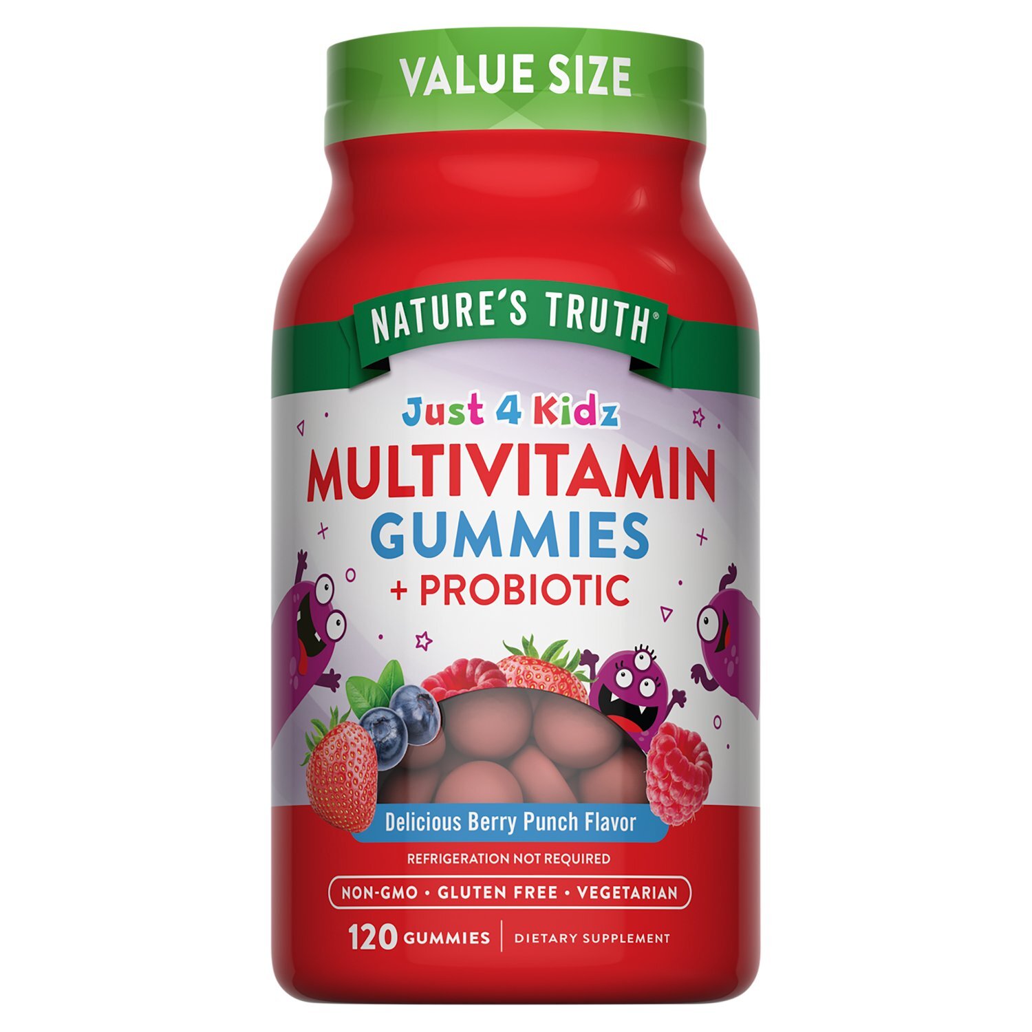 Nature's Truth Just 4 Kidz Delicious Berry Punch Flavor Multivitamin Dietary Supplement, 120 count Image 1 of 5