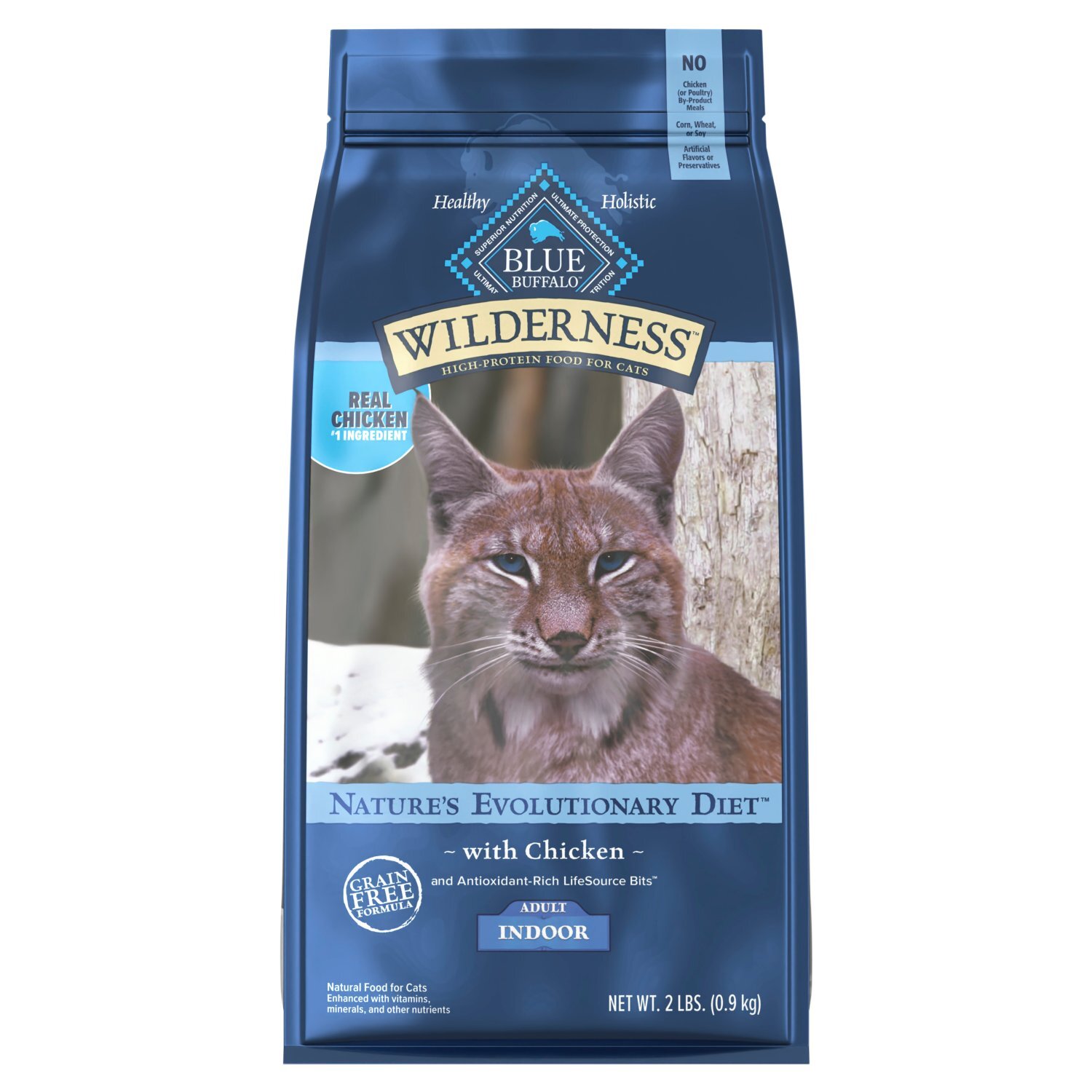 Blue Buffalo Wilderness Indoor High-Protein Natural Food for Cats with Chicken, Adult, 2 lbs Image 1 of 6