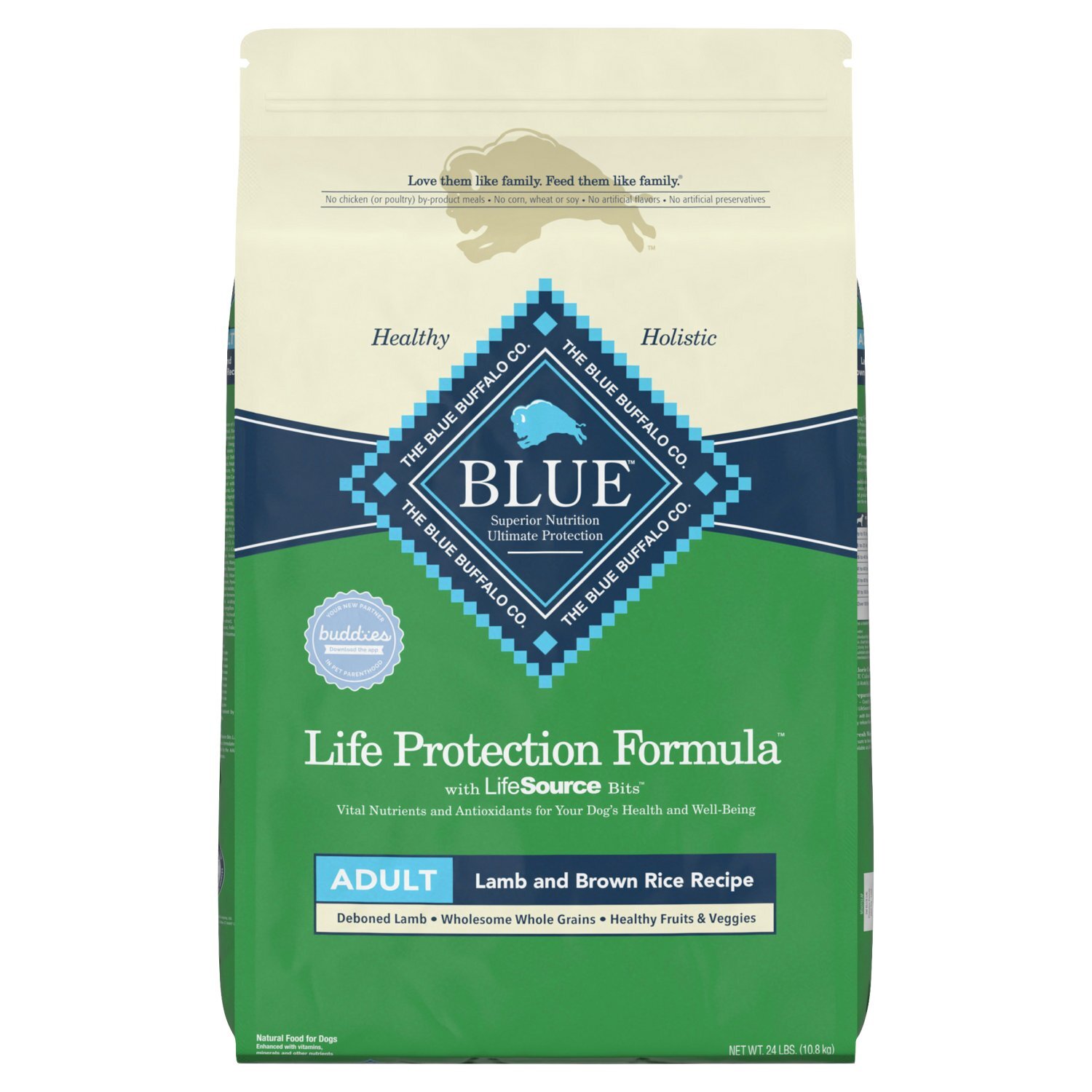 Blue Buffalo Life Protection Formula Natural Adult Dry Dog Food, Lamb and Brown Rice 24-lb Image 1 of 6