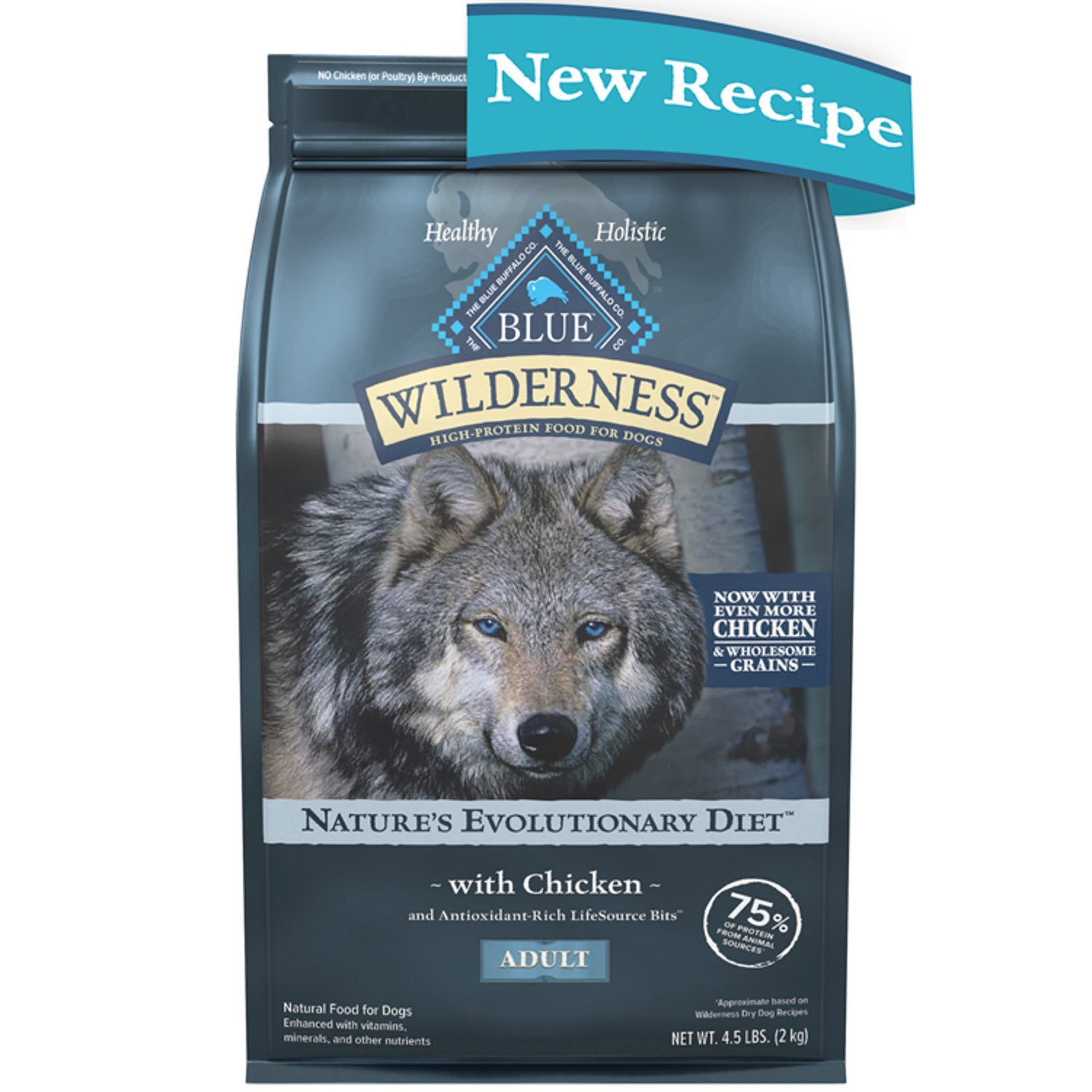 Blue Buffalo Wilderness High-Protein Natural Food for Dogs with Chicken, Adult, 4.5 lbs Image 1 of 14