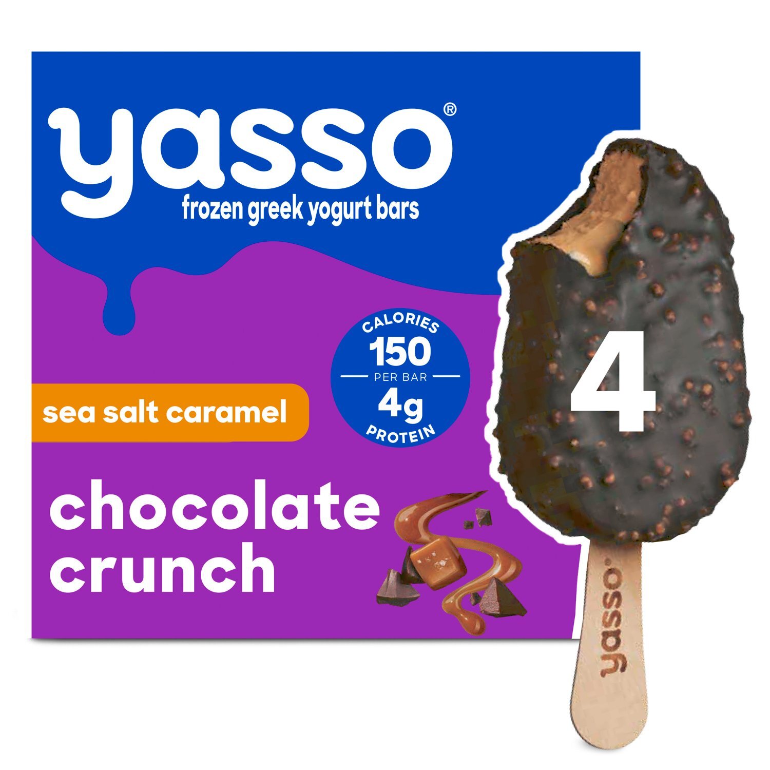 Yasso Sea Salt Caramel Chocolate Crunch Frozen Greek Yogurt Bars