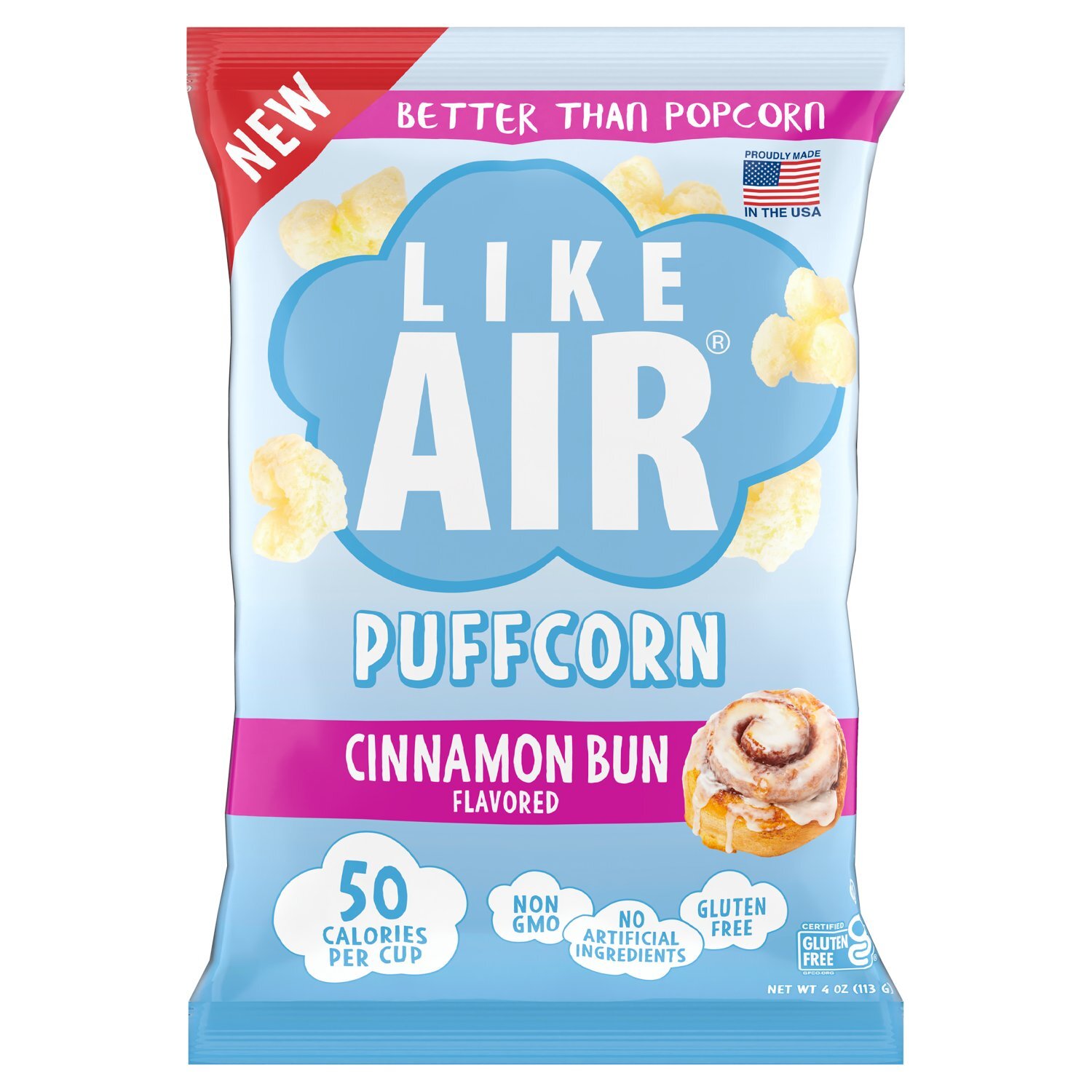 Like Air Cinnamon Bun Flavored Puffcorn, 4 oz Image 1 of 5