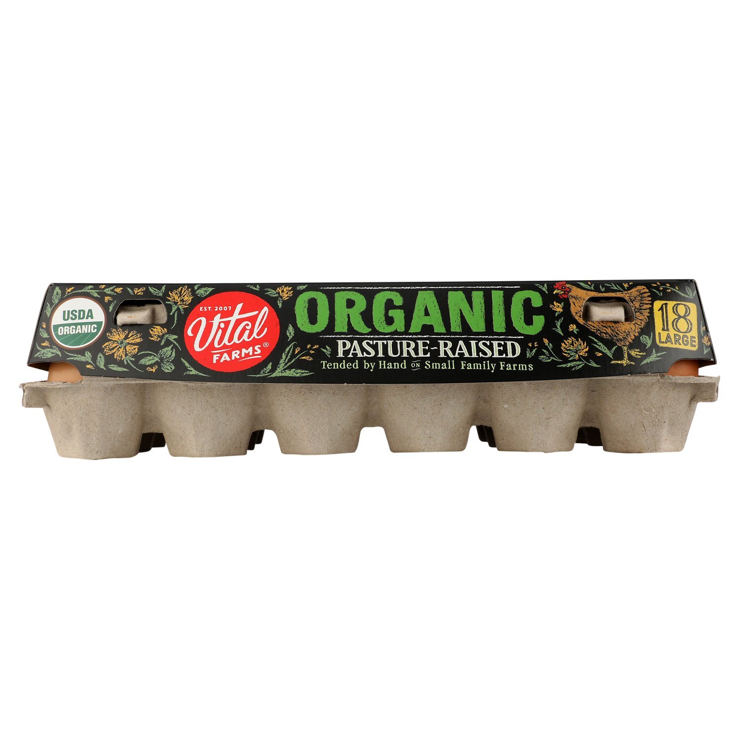 Vital Farms Pasture Raised Organic Large Eggs, 18 count, 36 oz