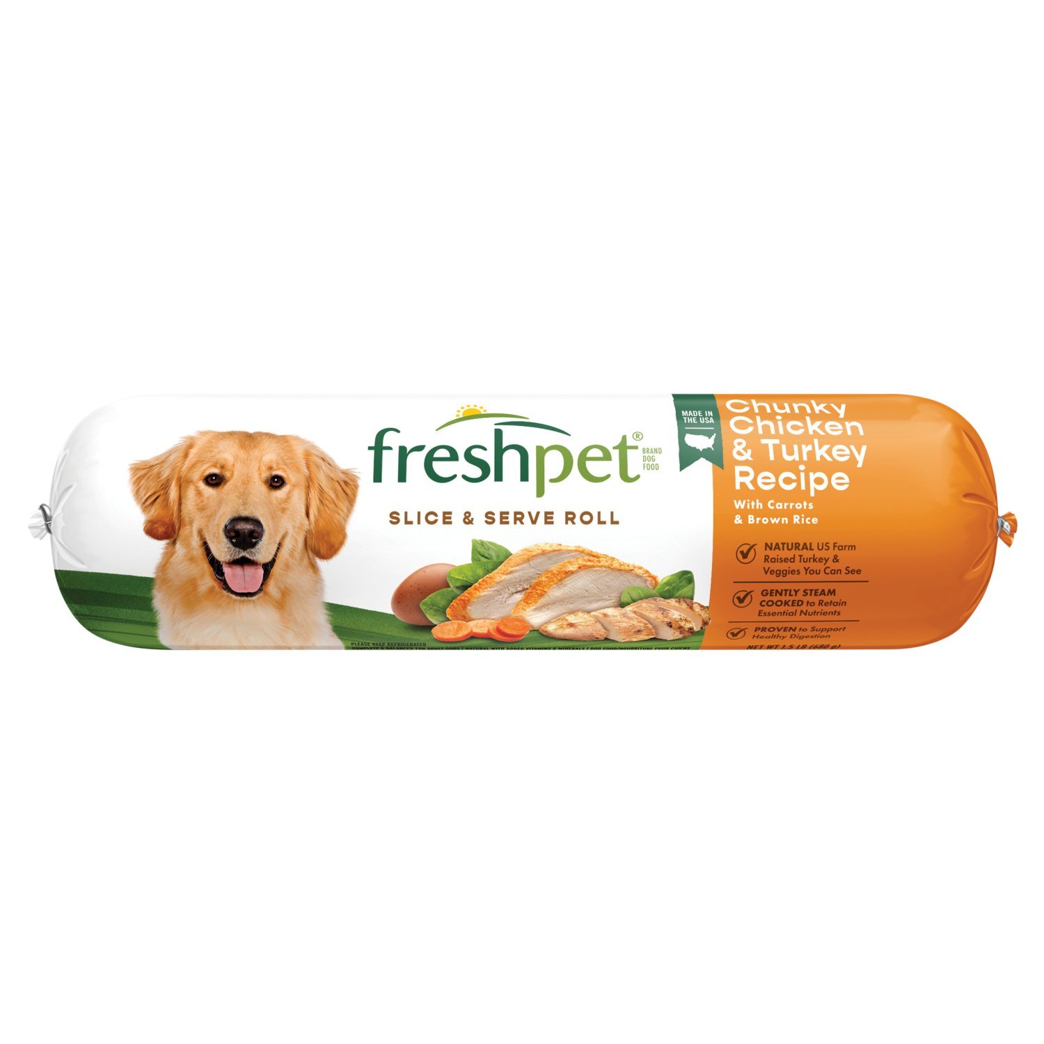 Freshpet Chunky Chicken & Turkey Recipe Slice & Serve Roll Dog