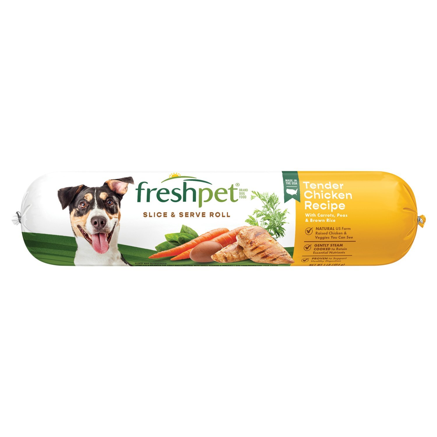 Freshpet Tender Chicken Recipe with Carrots, Peas & Brown Rice Slice & Serve Roll Dog Food, 1 lb Image 1 of 11