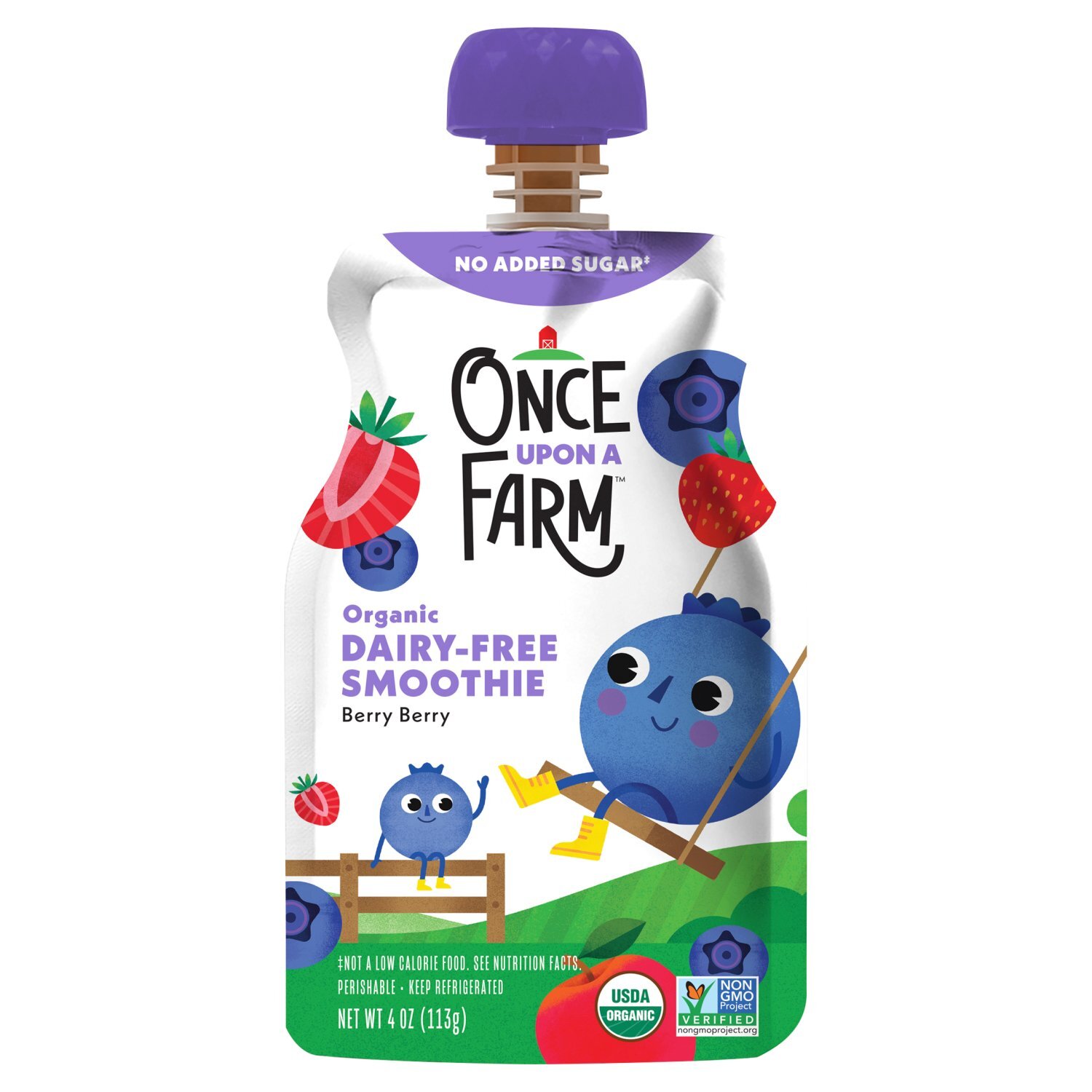 Once Upon a Farm Berry Berry Organic Dairy-Free Smoothie, 4 oz Image 1 of 5