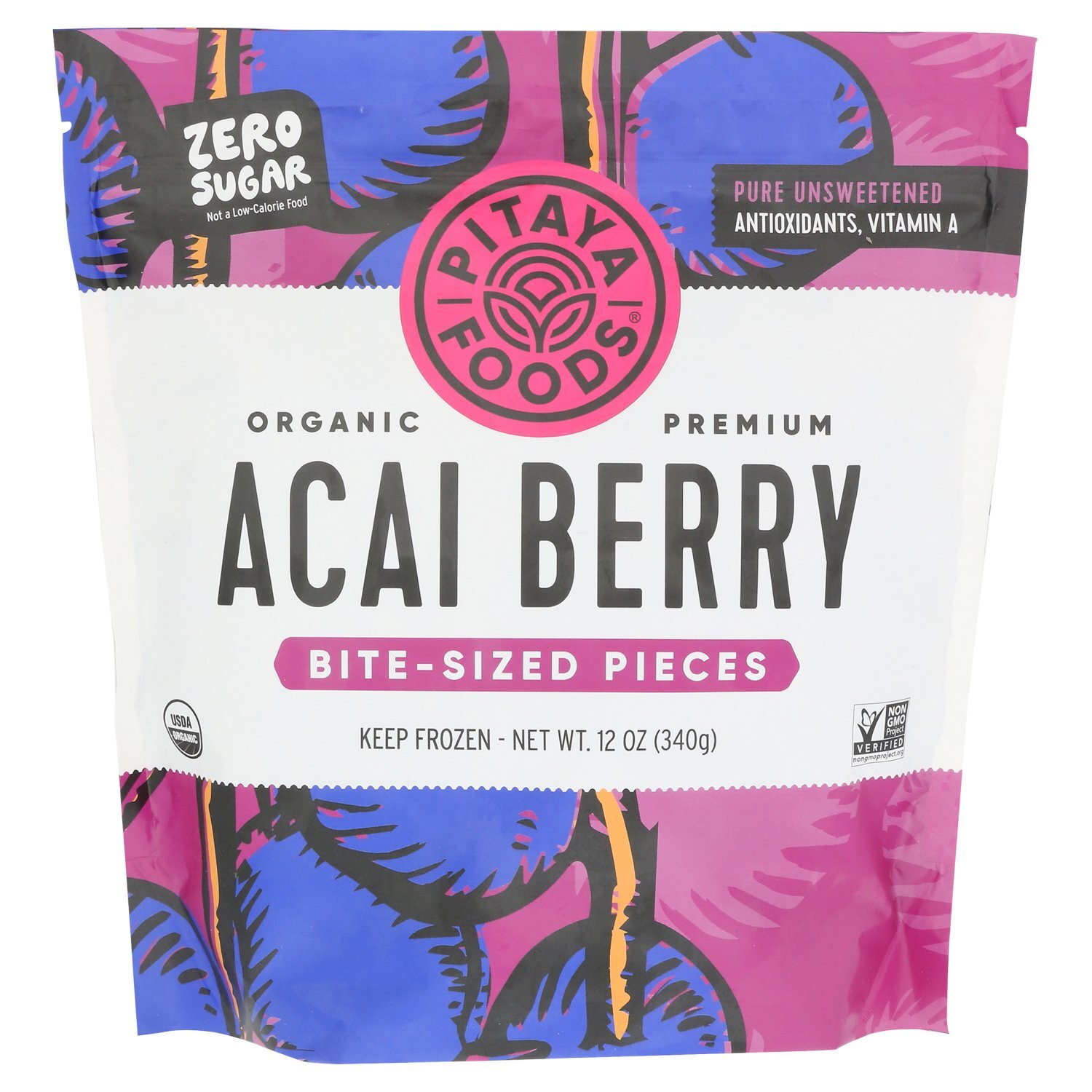 Pitaya Foods Zero Sugar Organic Premium Acai Berry Bite - Sized