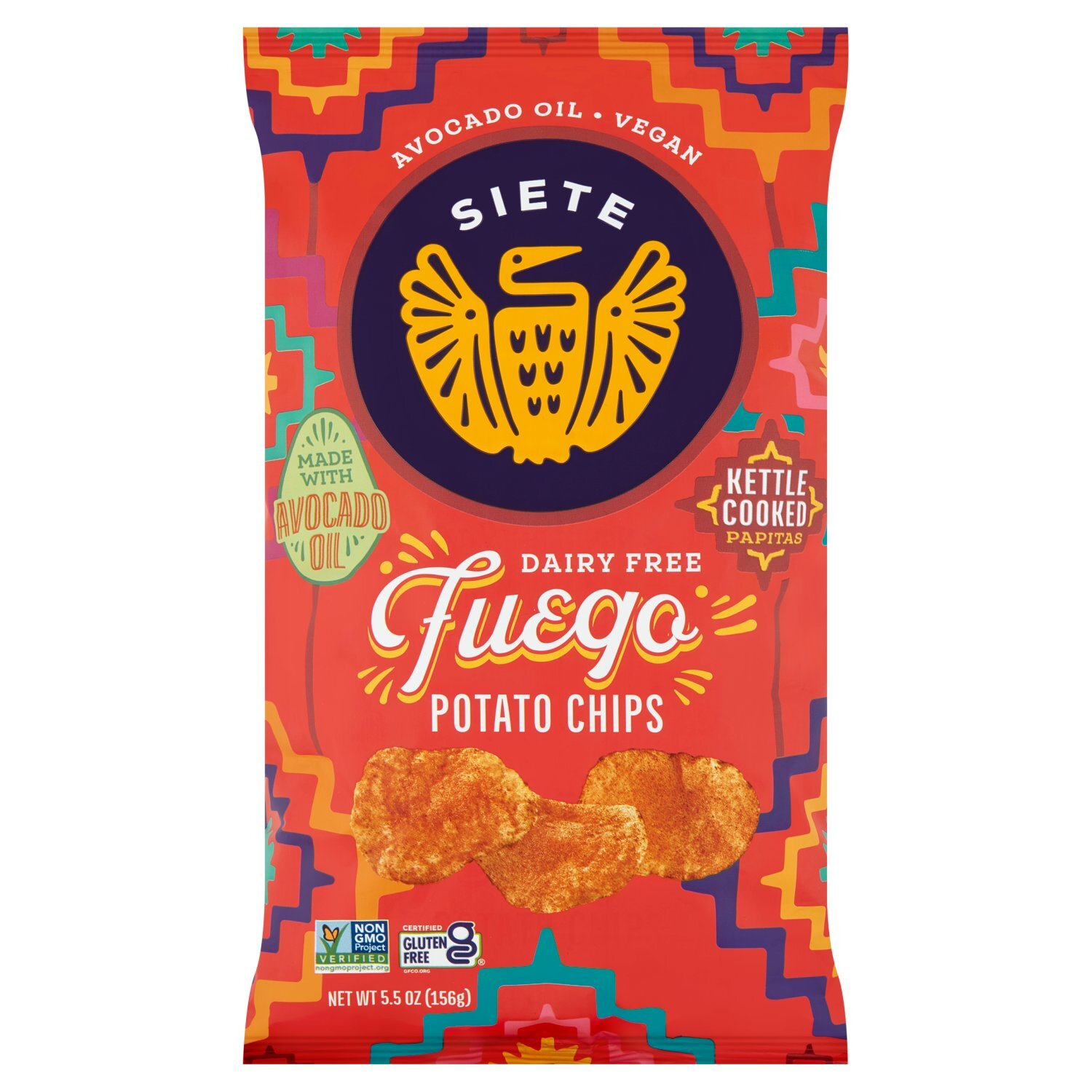 ７８９７７８９７ Siete Fuego Kettle Cooked Potato Chips, 5.5 oz - Gourmet