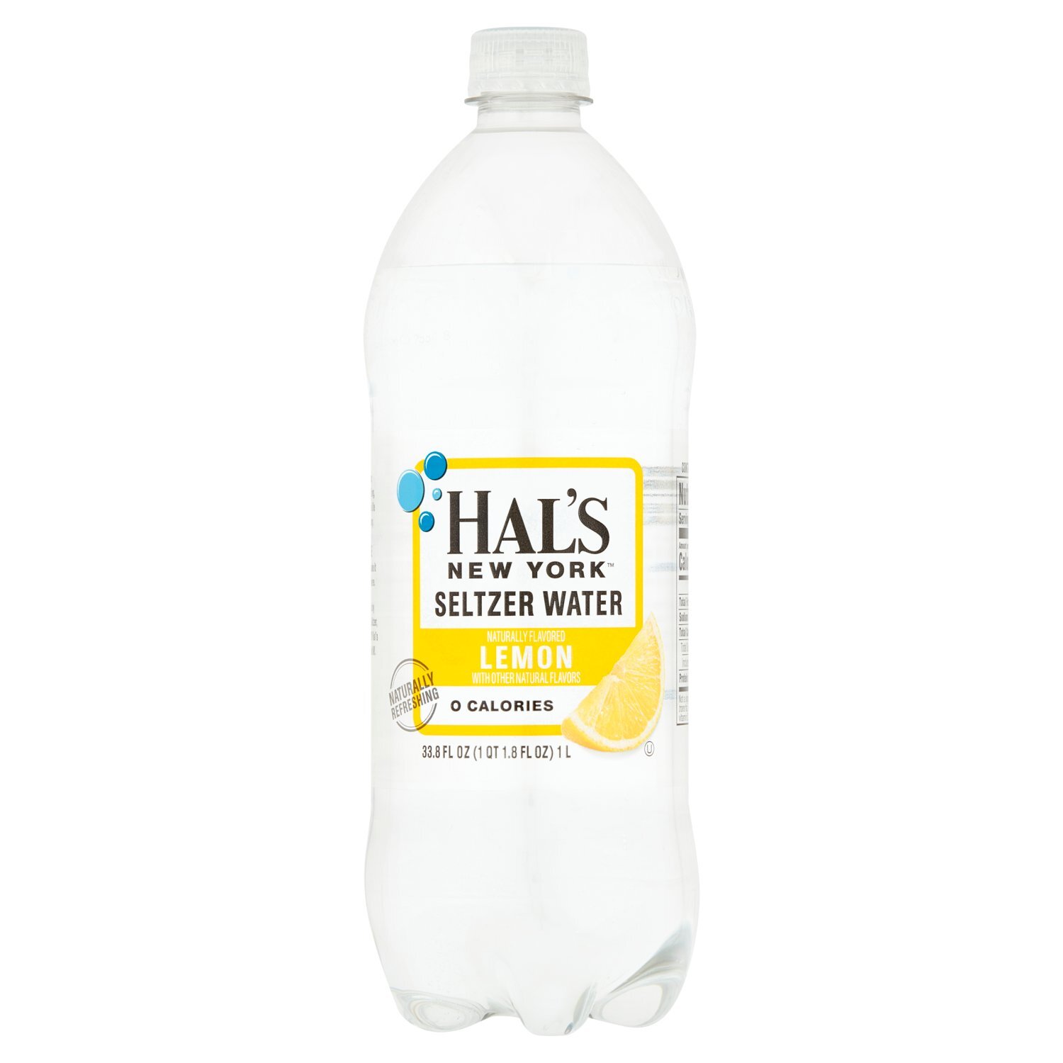 Hal's New York Lemon Seltzer Water, 33.8 fl oz Image 1 of 6