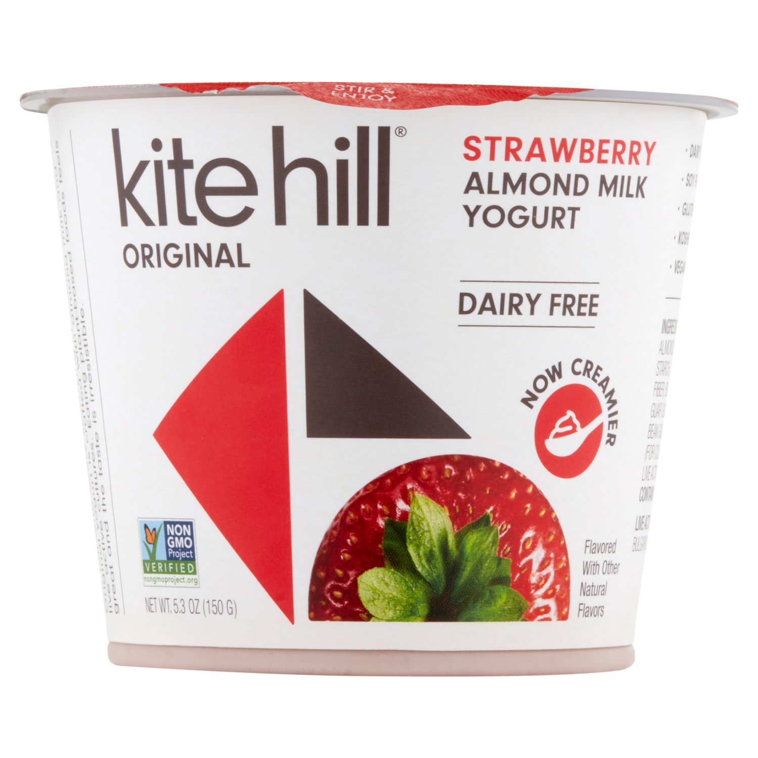 Kite Hill Original Strawberry Almond Milk Yogurt, 5.3 oz Image 1 of 5