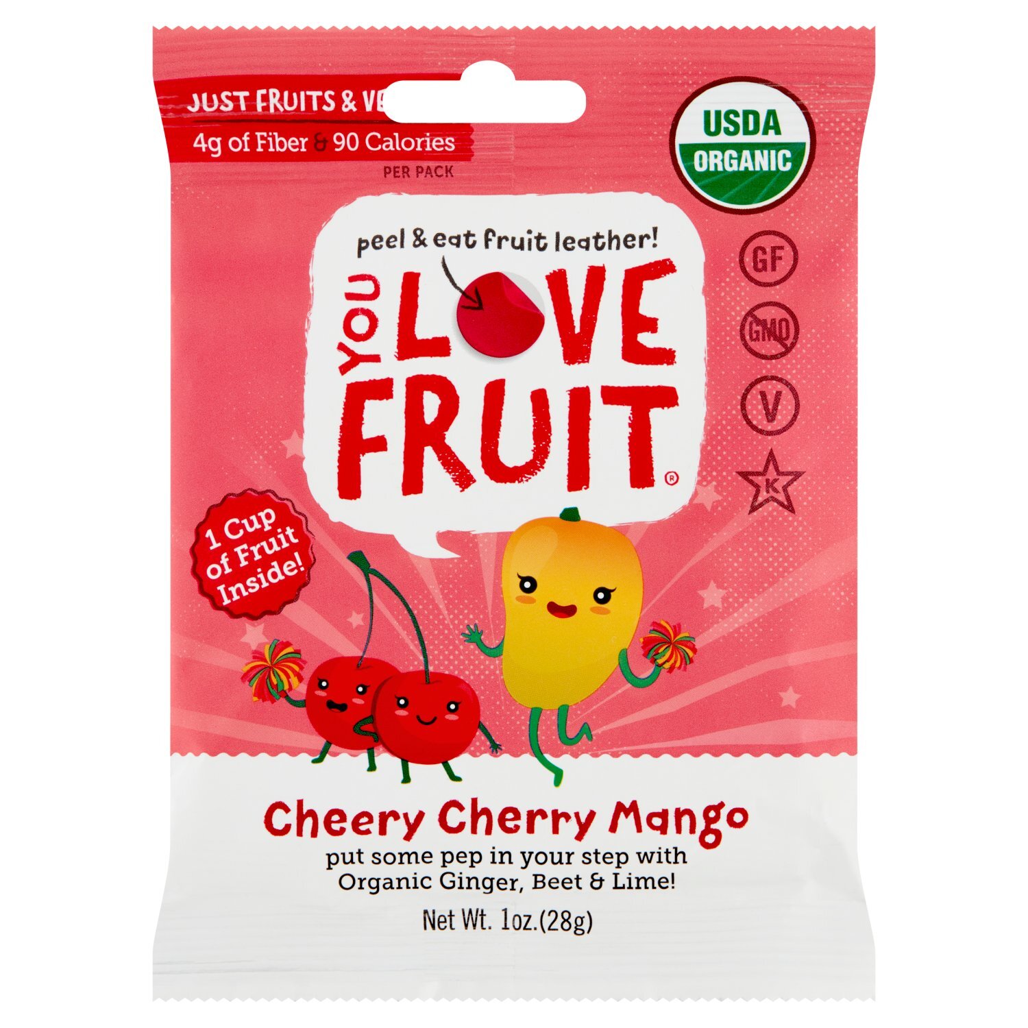 You Love Fruit Cheery Cherry Mango Fruit Snacks, 1 oz - Fairway
