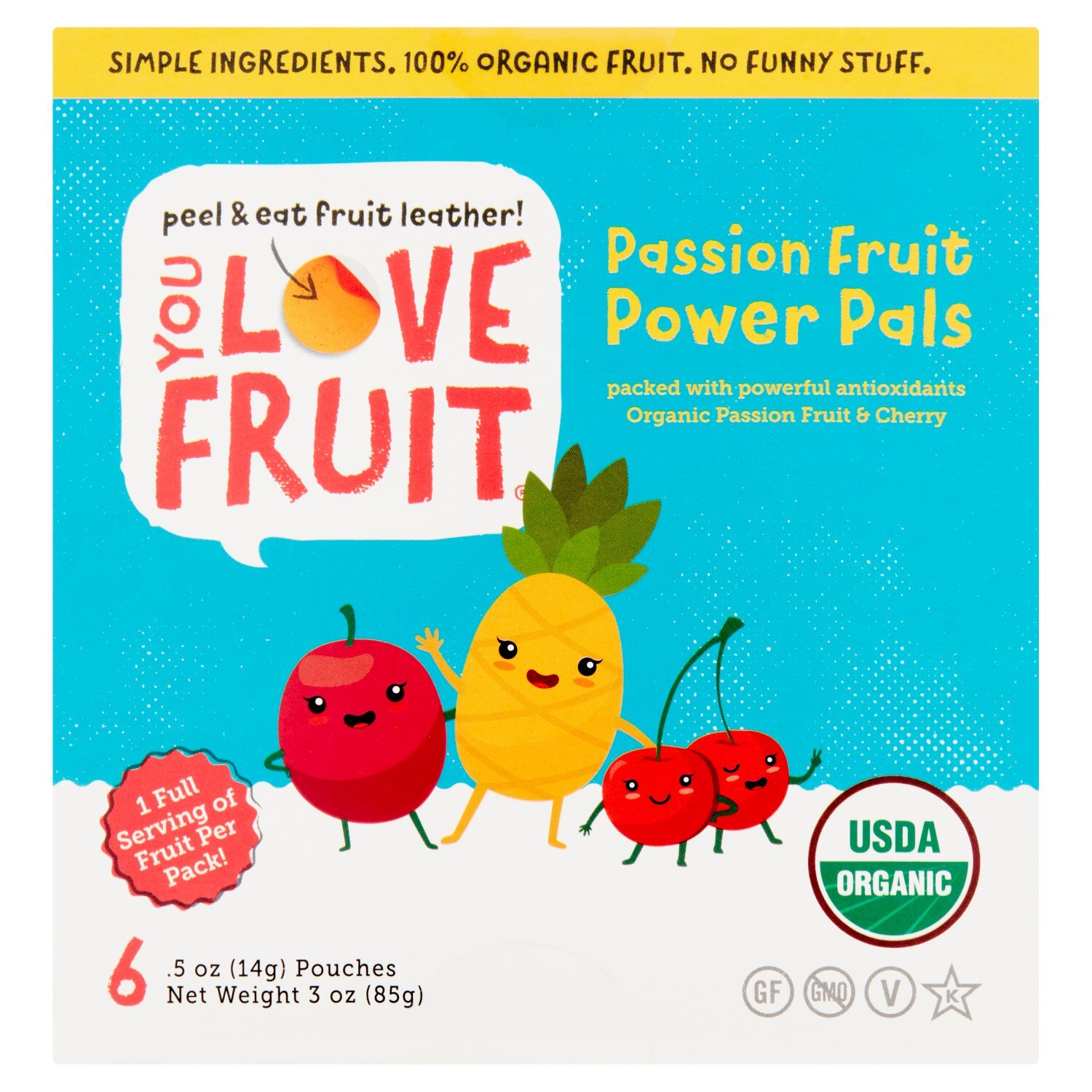 You Love Fruit Passion Fruit Power Pals Fruit Snacks, .5 oz, 6