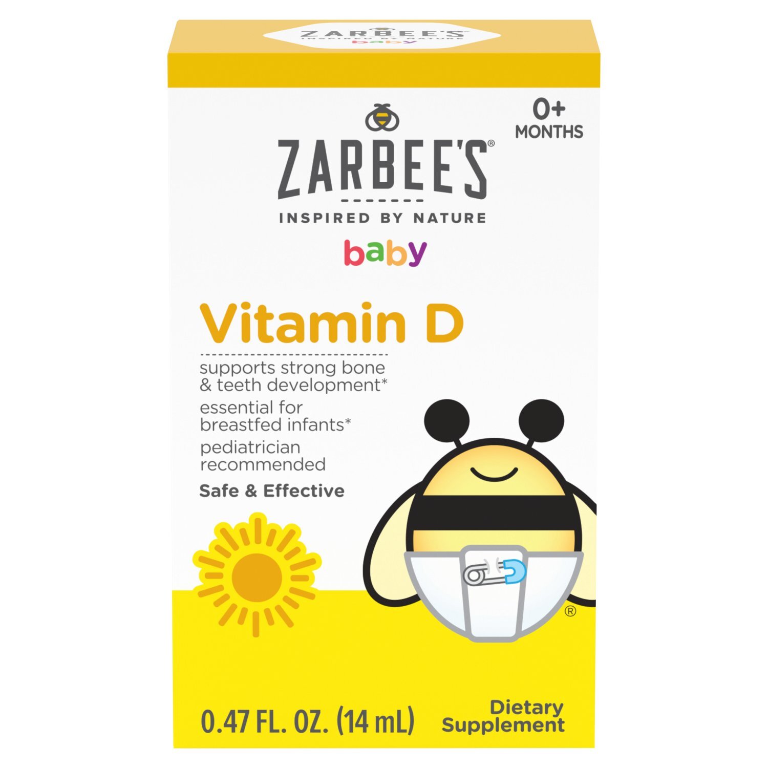 Zarbee's Baby Vitamin D Dietary Supplement, 0+ Months, 0.47 fl oz Image 1 of 10