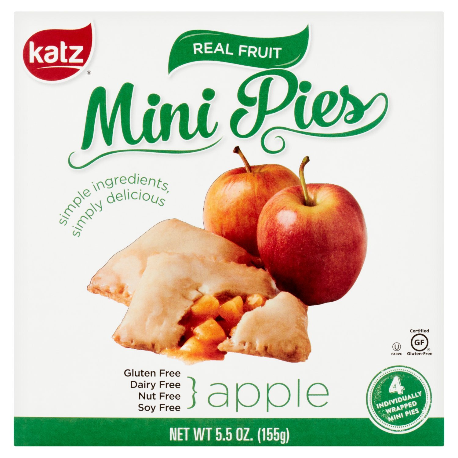 Katz Apple Mini Pies, 4 count, 5.5 oz Image 1 of 5