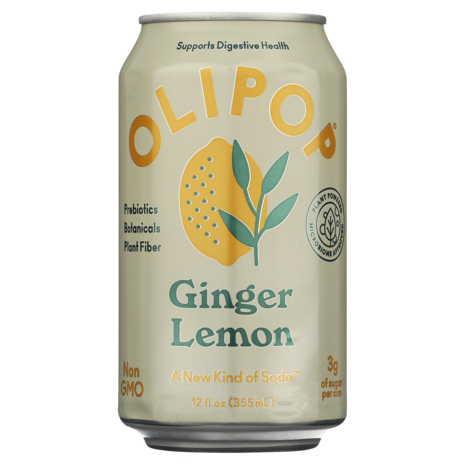 Olipop Ginger Lemon Soda, 12 fl oz - Fairway