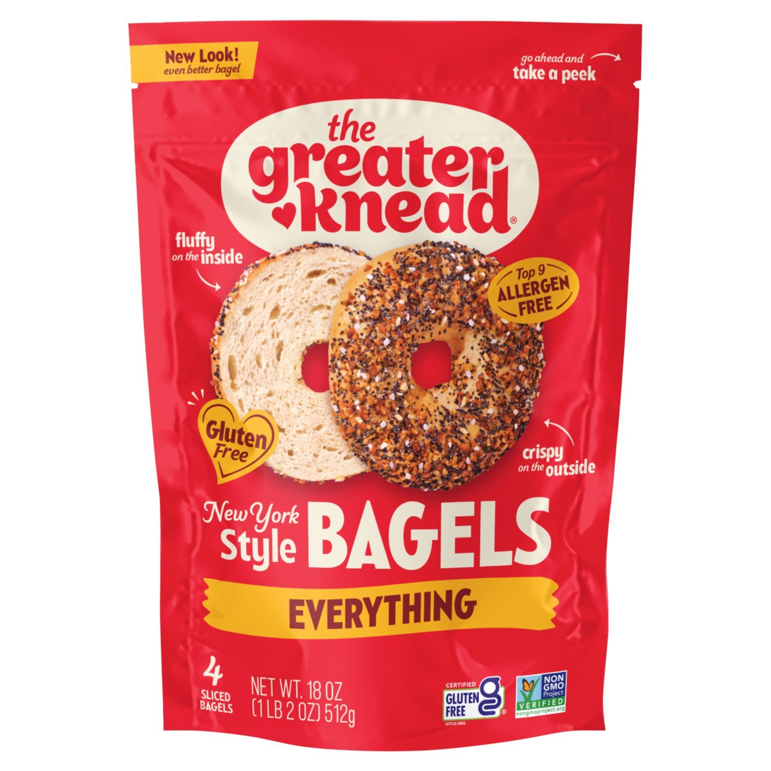 The Greater Knead Everything New York Style Bagels, 4 count, 18 oz Image 1 of 5