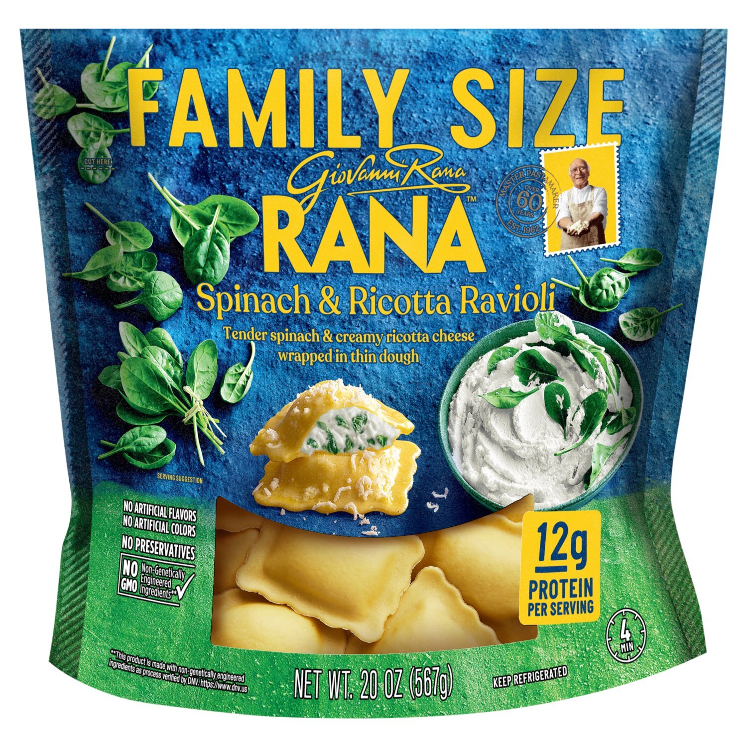 Giovanni Rana Rana Spinach & Ricotta Ravioli Family Size, 20 oz