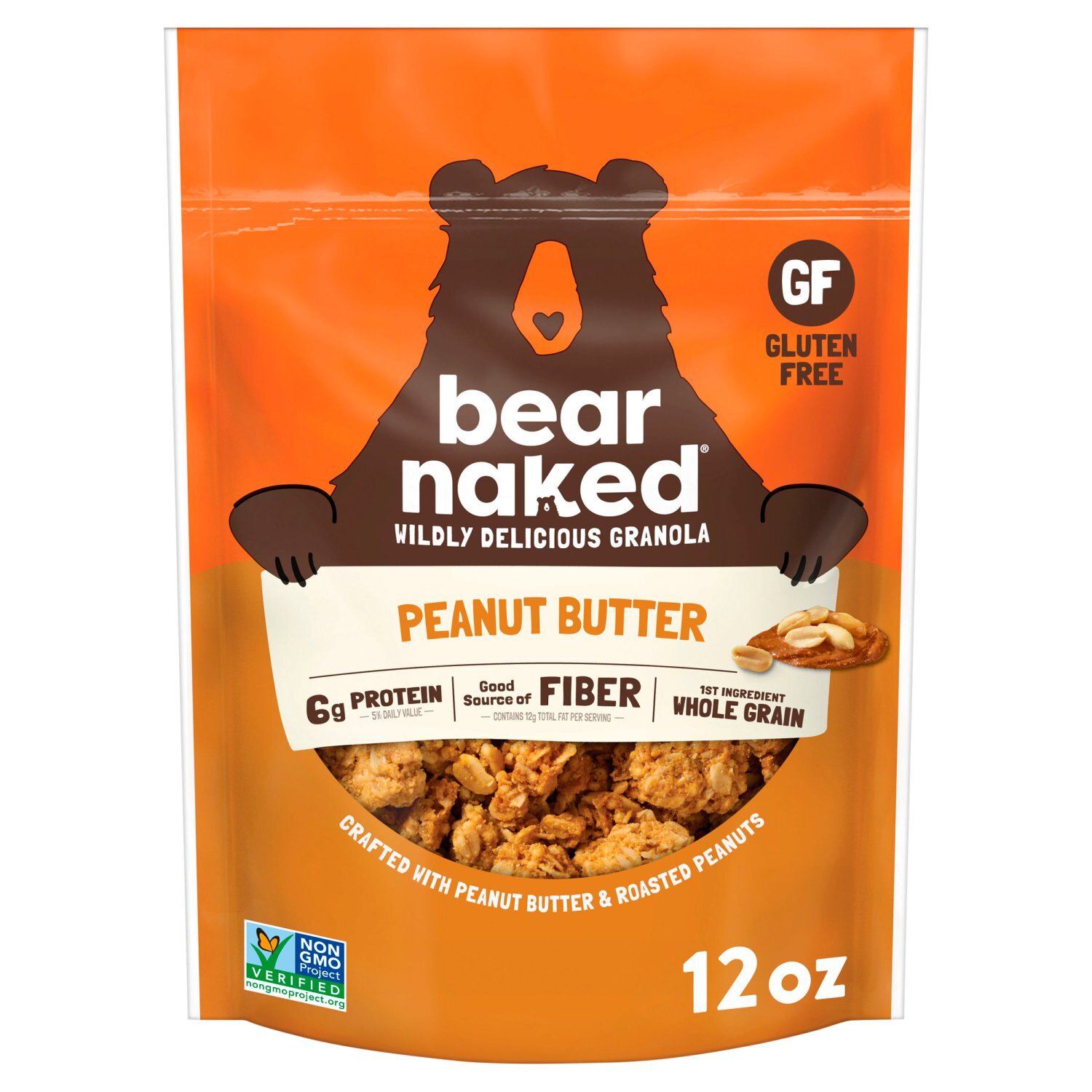 Bear Naked Peanut Butter Granola Cereal, Good Source of Fiber, 12  oz Bag Image 1 of 11