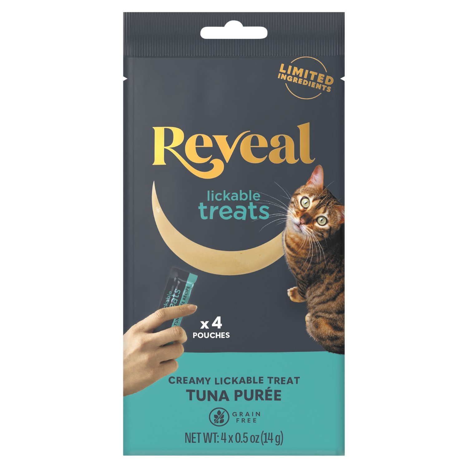 Reveal Tuna Purée Creamy Lickable Treat Cat Food, 4 count, 0.5 oz Image 1 of 8