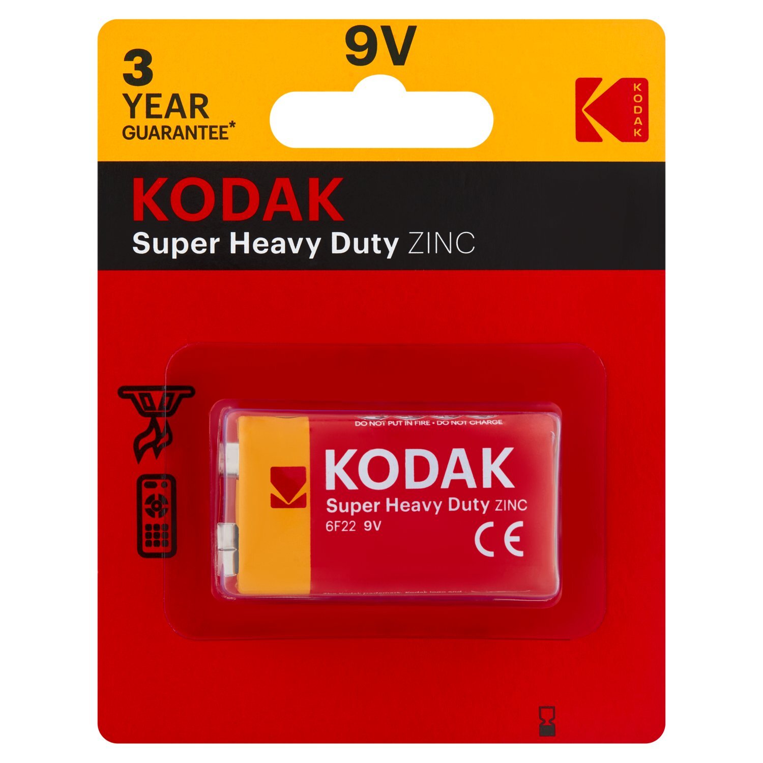Kodak 9V Super Heavy Duty Zinc Batteries Image 1 of 10