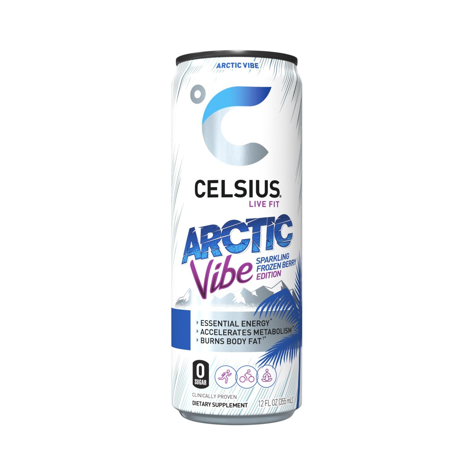 Celsius Live Fit Artic Vibe Energy Drink Sparkling Frozen Berry 12