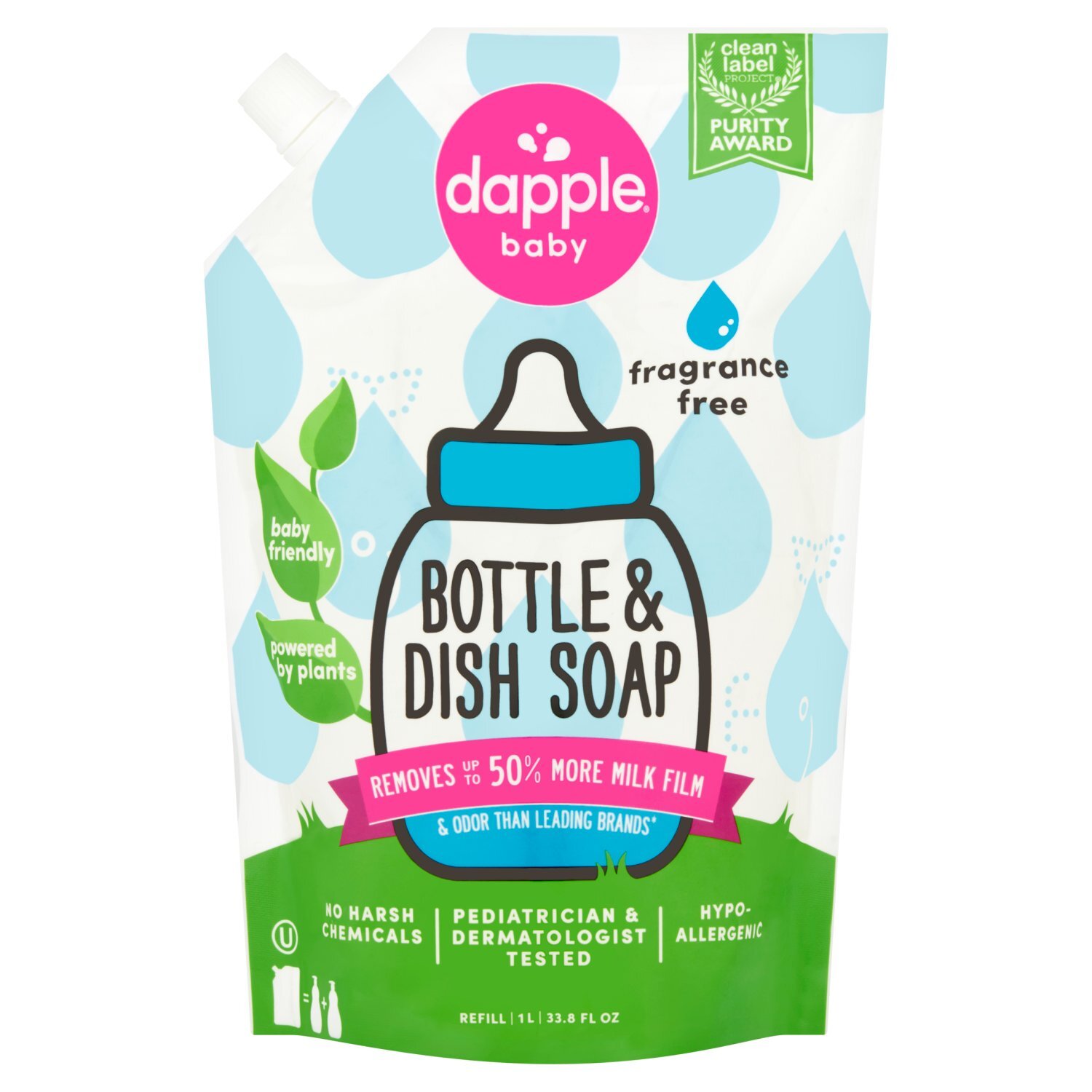 Dapple Baby Bottle & Dish Soap Refill, 33.8 fl oz Image 1 of 6