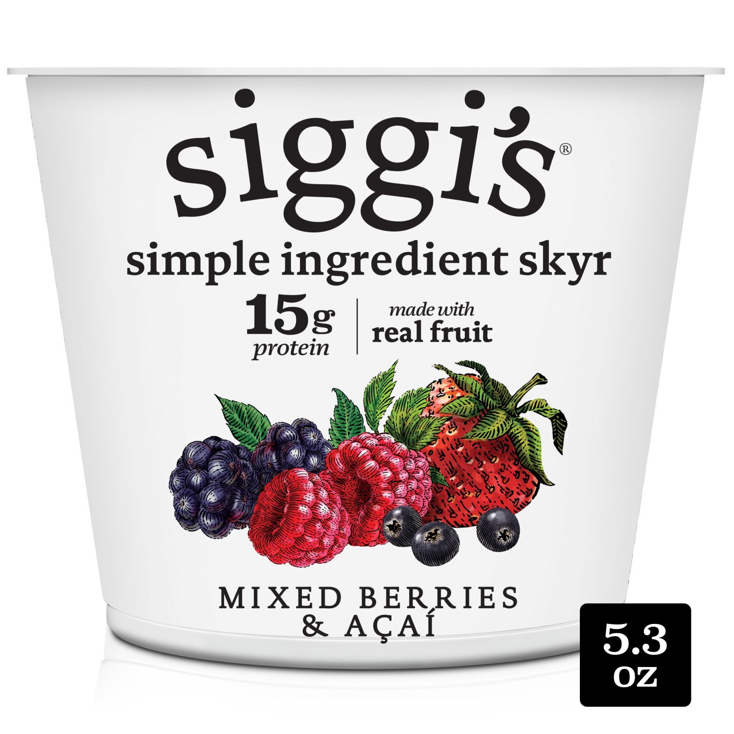 Siggi's Mixed Berries & Açaí Fat Free Yogurt, 5.3 oz - Gourmet
